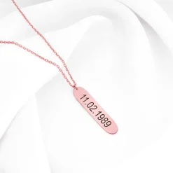 Personalised Rose Gold Charming Two Sided Necklace