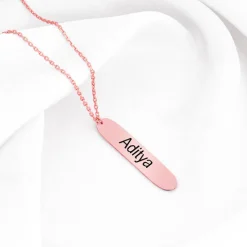 Personalised Rose Gold Charming Two Sided Necklace