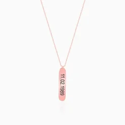 Personalised Rose Gold Charming Two Sided Necklace