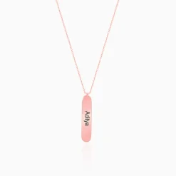 Personalised Rose Gold Charming Two Sided Necklace