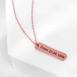 Personalised Rose Gold Charming Two Sided Necklace