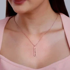 Personalised Rose Gold Charming Two Sided Necklace