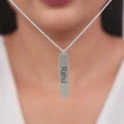 Personalised Silver Charming Two Sided Necklace