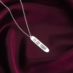 Personalised Silver Charming Two Sided Necklace