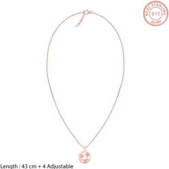Rose Gold Eyebright Pendant With Link Chain