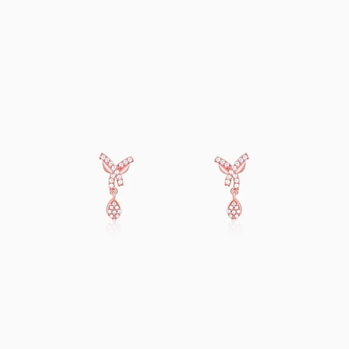 Rose Gold Pear Drops Earrings