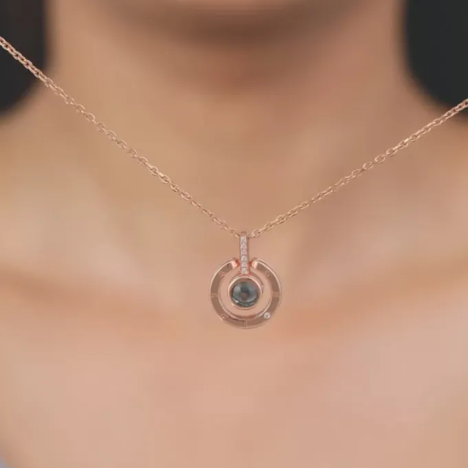 Rose Gold A 100 I Love You Pendant With Link Chain