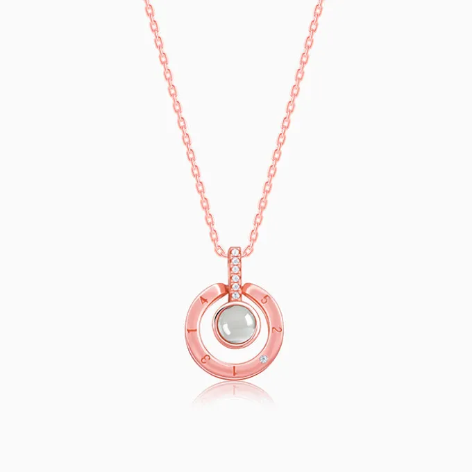 Rose Gold A 100 I Love You Pendant With Link Chain