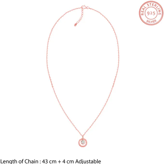 Rose Gold A 100 I Love You Pendant With Link Chain
