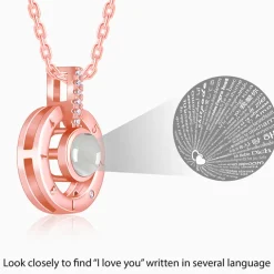 Rose Gold A 100 I Love You Pendant With Link Chain