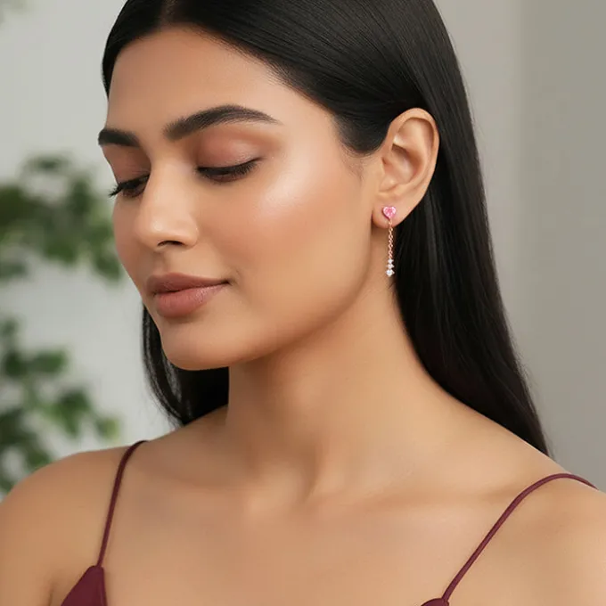 Rose Gold Adore You Dangler Earrings
