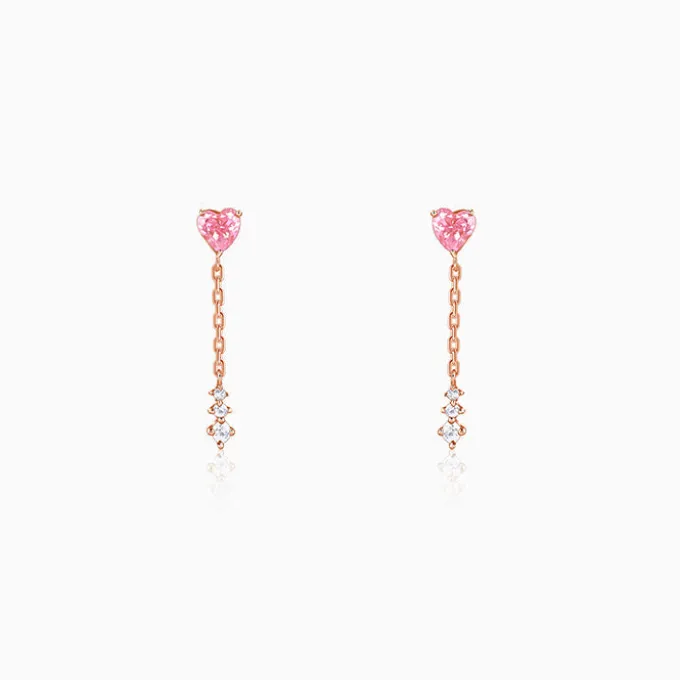 Rose Gold Adore You Dangler Earrings