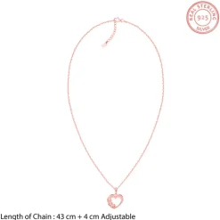 Rose Gold All Hearts Pendant With Link Chain
