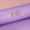 Rose Gold Amara Leaf Lab Grown Diamond Studs