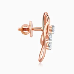 Rose Gold Amara Leaf Lab Grown Diamond Studs