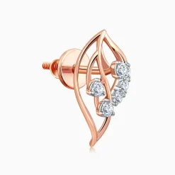 Rose Gold Amara Leaf Lab Grown Diamond Studs