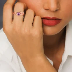 Rose Gold Amethyst Ring