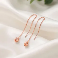 Rose Gold Aperture Sui Dhaga Earrings
