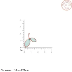 Rose Gold Aqua Dual Chalcedony Leaf Pendant