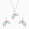 Rose Gold Aqua Dual Chalcedony Leaf Set