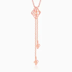 Rose Gold Artsy Floral Necklace