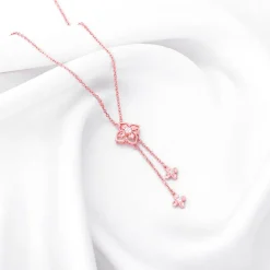 Rose Gold Artsy Floral Necklace