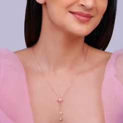Rose Gold Artsy Floral Necklace