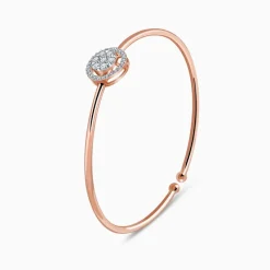 Rose Gold Aster Halo Lab Grown Diamond Bangle
