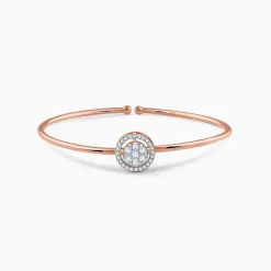 Rose Gold Aster Halo Lab Grown Diamond Bangle