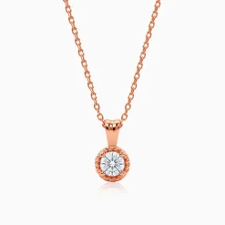 Rose Gold Aurelia Flower Pendant with Link Chain