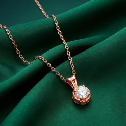 Rose Gold Aurelia Flower Pendant with Link Chain