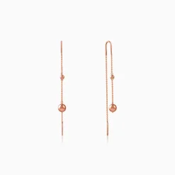 Rose Gold Aurex Beadline Sui Dhaga Earrings