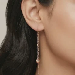 Rose Gold Aurex Beadline Sui Dhaga Earrings