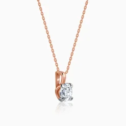 Rose Gold Aurora Gem Lab Grown Diamond Solitaire Pendant