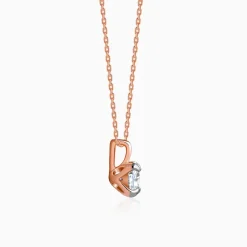Rose Gold Aurora Gem Lab Grown Diamond Solitaire Pendant