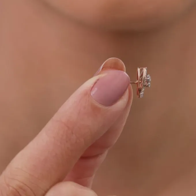 Rose Gold Aurora Gleam Lab Grown Diamond Studs