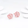 Rose Gold Baguette Flower Earrings