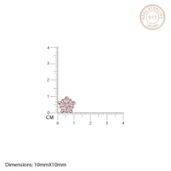 Rose Gold Baguette Flower Set with Link Chain