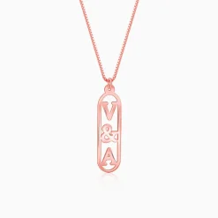 Rose Gold Bar Initial Personalised Pendant For Him