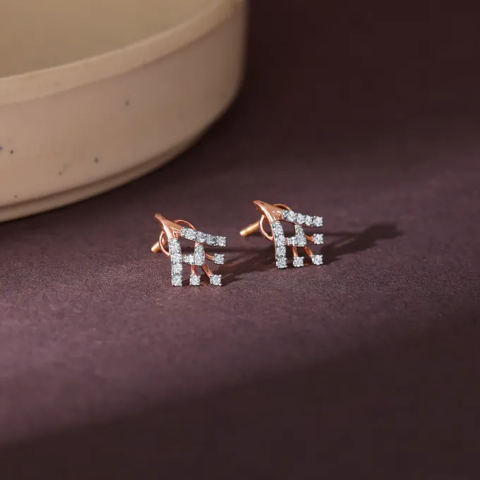 Rose Gold Benignant Diamond Earrings