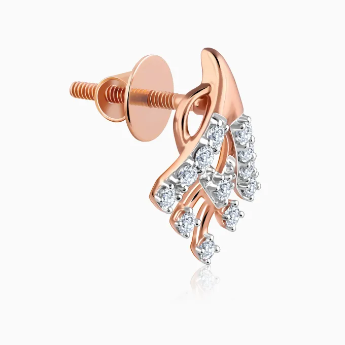 Rose Gold Benignant Diamond Earrings
