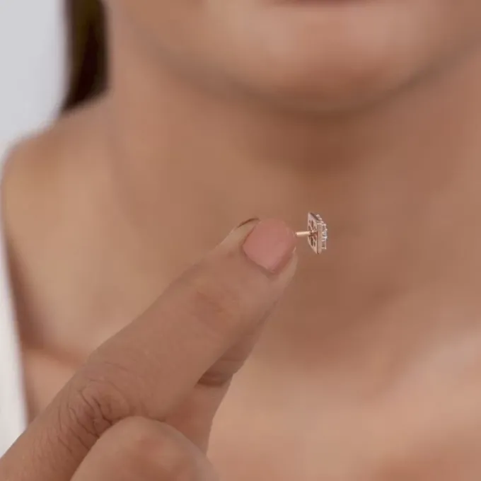 Rose Gold Blissful Moments Diamond Studs