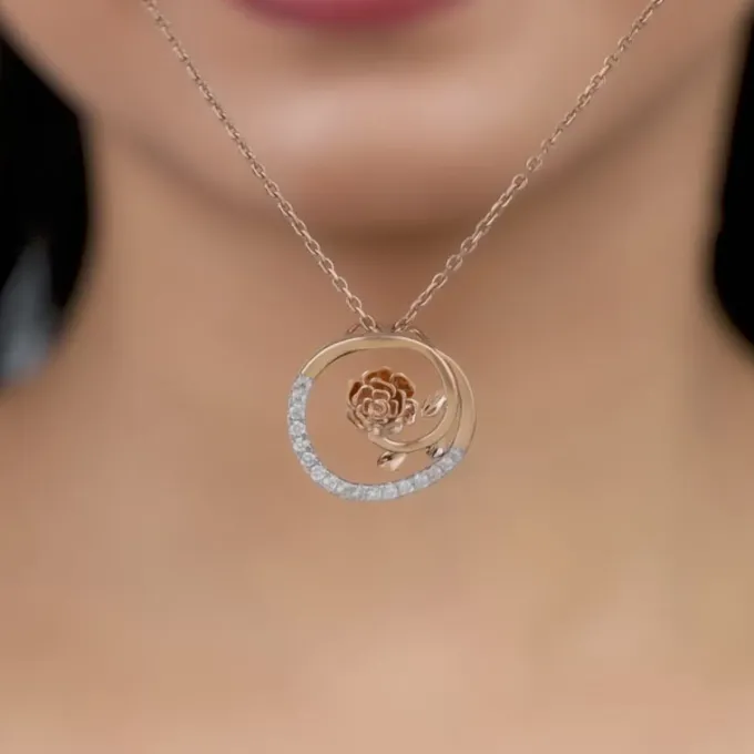 Rose Gold Blissful Shine Diamond Pendant