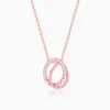 Rose Gold Bloom Ovate Pendant with Link Chain