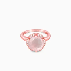 Rose Gold Bloom Rose Quartz Ring