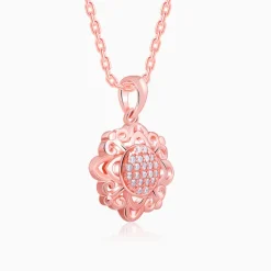 Rose Gold Bloomie Pendant With Link Chain