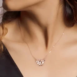 Rose Gold Blooming Flower Necklace