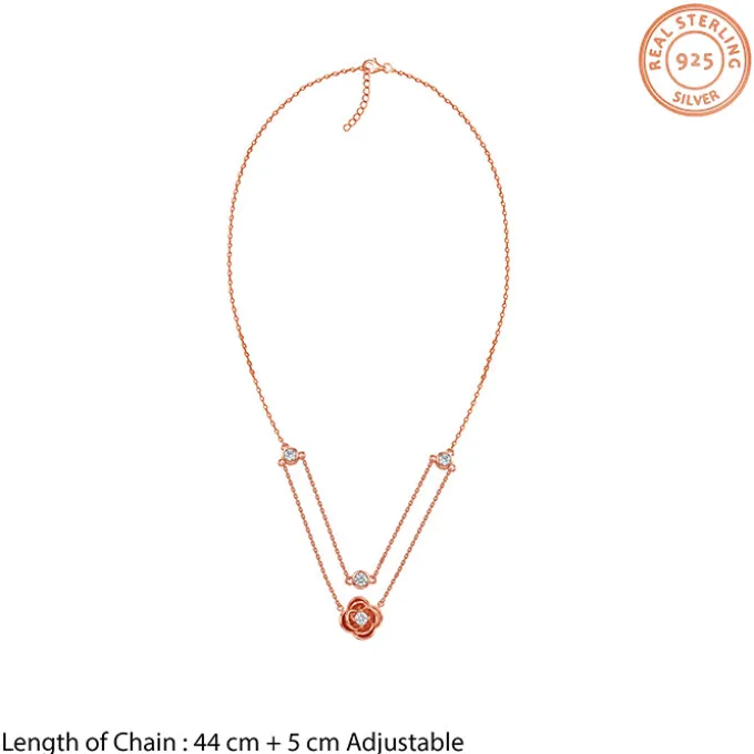 Rose Gold Blossom Layered Necklace