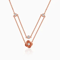 Rose Gold Blossom Layered Necklace