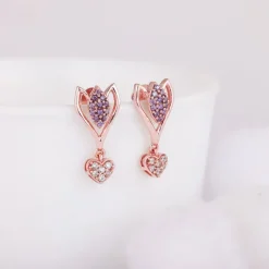 Rose Gold Blossoming Crocus Earrings